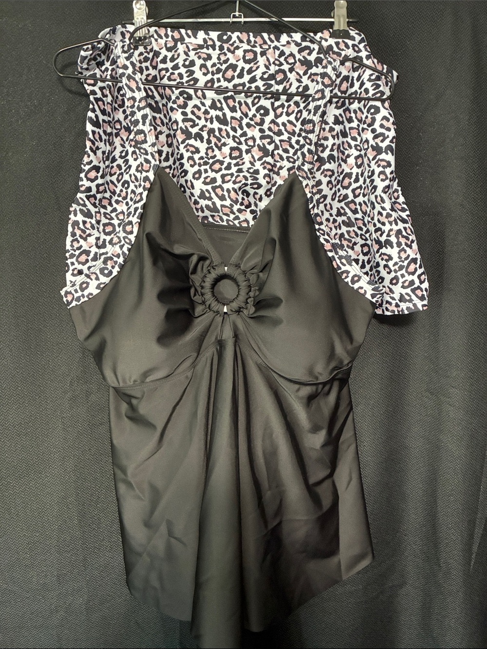Black & White Leopard Print 2-pc Tankini Swimsuit 4X *NEW*